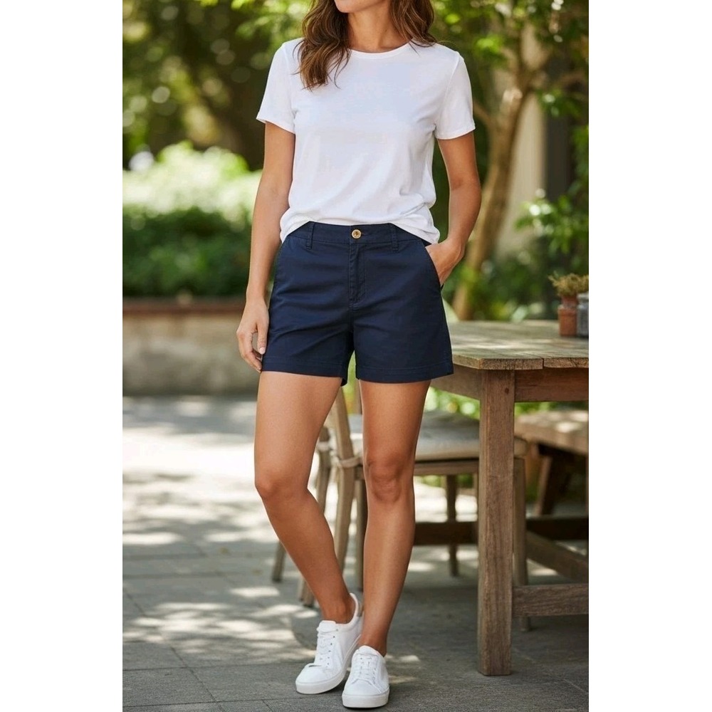 J.CREW Navy Chino Shorts Summer Casual Wear Coastal Beach Minimalist Capsule 8